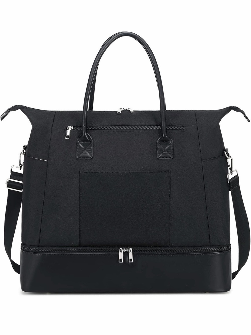 Black Weekender Travel Bag with Detachable Strap